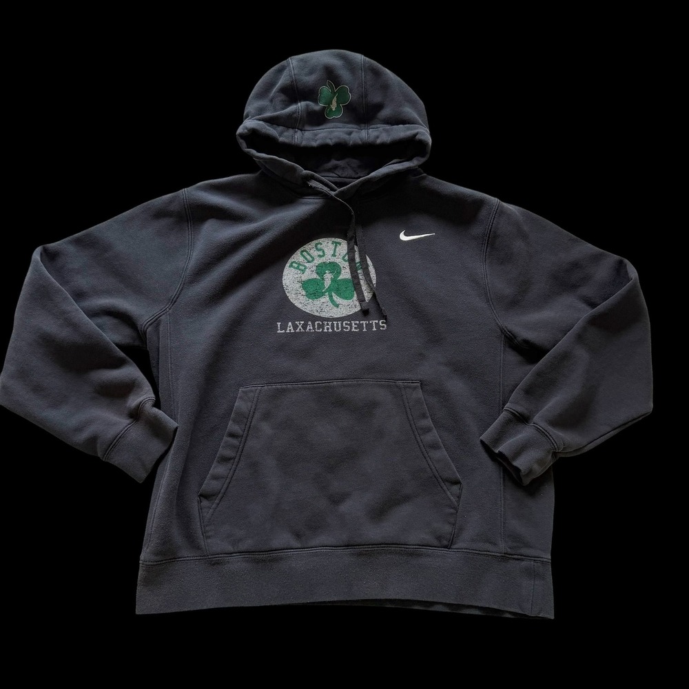 Nike Boston Laxachusetts Lacrosse Hoodie Medium Black Grind Sweatshirt
